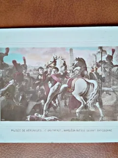 Napoleon Bonaparte ranit, reproducere tip carte postala, dupa un tablou de la Vesailles