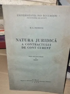 Natura juridica a contractului de cont curent - H.G. Herzog teza de doctorat in Drept