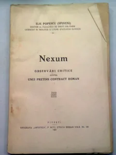 NEXUM. OBSERVARI CRITICE ASUPRA UNUI PRETINS CONTRACT ROMAN - ILIE POPESCU (SPINENI)
