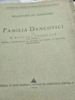 Nicolae I. Angelescu - Negustorii de odinioara. Familia Dancovici
