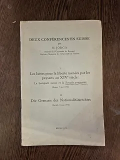 Nicolae Iorga Deux Conferences en suisse (1930)