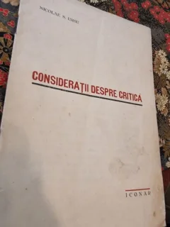 Nicolae S. Ursu - Consideratii despre Critica (cu dedicatia poetului Iulian Vesper)