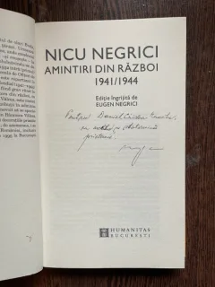 NICU NEGRICI AMINTIRI DIN RAZBOI