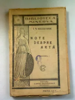 NOTE DESPRE ARTA - G.T. NICULESCU VARONE  VOL.I