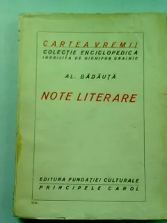 NOTE LITERARE - AL. BADAUTA