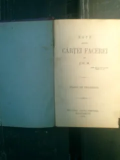Note supra cartilor facerei  - C.-H. M.