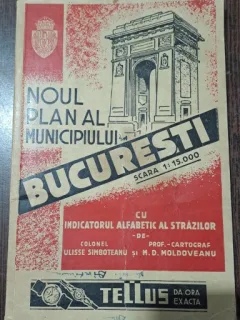 Noul plan al Municipiului Bucuresti cu indicatorul alfabetic al strazilor - Ulisse Simboteanu, MD Moldoveanu