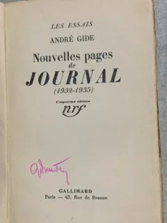 Nouvelles pages de journal -Andre Gide (1932-1935) - din biblioteca lui Geo Dumitrescu