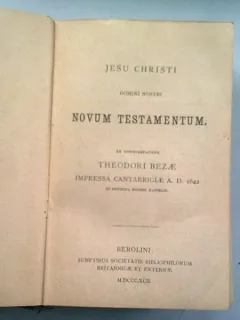NOVUM TESTAMENTUM  SI PSALMI DAVIDIS - THEODORI BEZAE  (IN LIMBA LATINA)