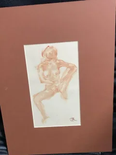 Nud feminin - desen erotic artist francez anonim