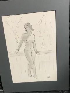 Nud feminin - desen erotic artist francez anonim