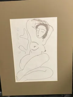 Nud feminin - desen erotic artist francez anonim