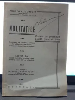 Nulitatile Codului de Procedură Penala Carol al II-lea - Rudolf Busch