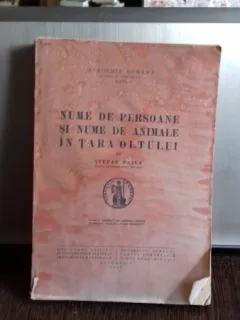 NUME DE PERSOANE SI NUME DE ANIMALE IN TARA OLTULUI