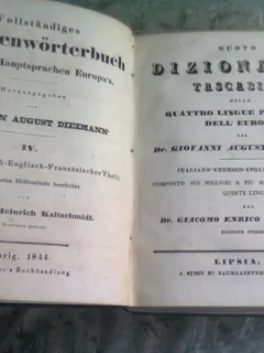 NUOVO DIZIONARIO TASCABILE DELLE QUATTRO LINGUE PRINCIPALI DELL'EUROPA (DICTIONAR IN LIMBILE ITALIANA, GERMANA, ENGLEZA, FRANCEZA)
