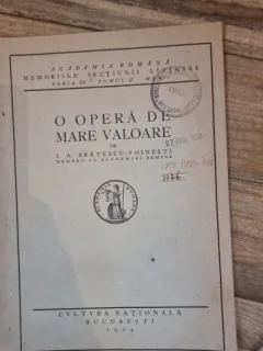 O opera de mare valoare - I.A. Bratescu Voinesti