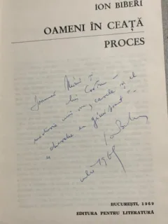 Oameni in ceata/Proces - Ion Biberi - cu dedicatia autorului