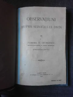 OBSERVATIUNI ASUPRA SERVICIULUI DIVIN - ECONOMUL D. GEORGESCU