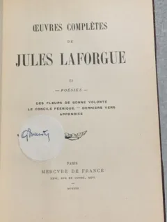 Oeuvres completes - Jules Laforgue - din biblioteca lui Geo Dumitrescu