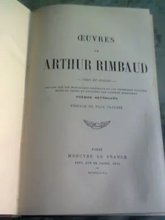 OEUVRES DE ARTHUR RIMBAUD  (CARTE IN LIMBA FRANCEZA)