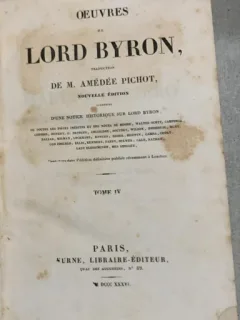 Oeuvres de Lord Byron, traduction de M. Amedee Pichot - vol. IV