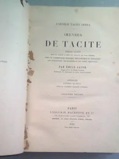 OEUVRES DE TACITE - EMILE JACOB   (CARTE IN LIMBA LATINA)