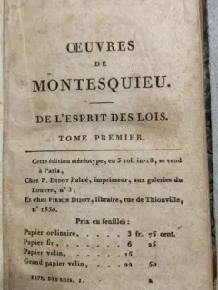 De l esprit des Lois - Montesquieu