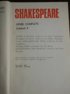 OPERE COMPLETE, VOL.3 - SHAKESPEARE
