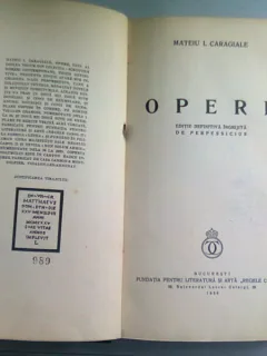 OPERE - MATEIU I. CARAGIALE