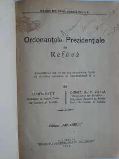 ORDONANTELE PREZIDENTIALE DE REFERE - EUGENE PETIT