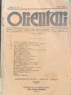 Orientari-revista de studii, critica si literatura-anul ii, nr. 5, mai 1933