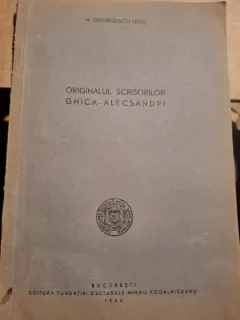 Originalul scrisorilor Ghica - Alecsandri - N. Georgescu-Tistu