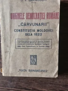 Originele democratiei romanesti, Carvunarii, Constitutia Moldovei de la 1822 - D.V. Barnoschi