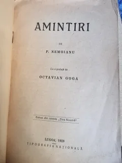 P. Nemoianu - Amintiri, extras din Revista Tara Noastra