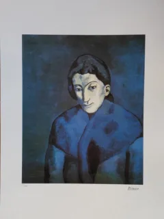 Pablo Picasso - Femme dan un chale (Femeie cu sal), litografie originala