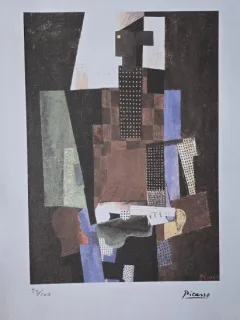 Pablo Picasso - Guitarist, litografie originala