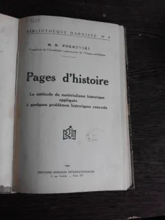 PAGES D'HISTOIRE - M.N POKROVSKI   (CARTE IN LIMBA FRANCEZA)