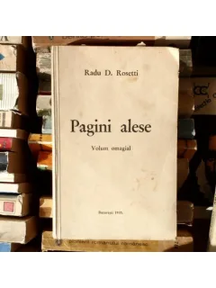 Pagini alese , Radu D. Rosseti , 1935