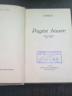 PAGINI BIZARE - URMUZ