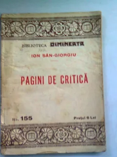 PAGINI DE CRITICA - ION SAN-GIORGIU