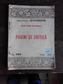 PAGINI DE CRITICA - ION SAN-GIORGIU