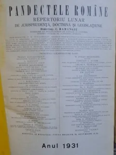 Pandectele romane - C. Hamangiu, 1931