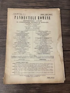 Pandectele Romane Caietul 1 Anul XXII 1943