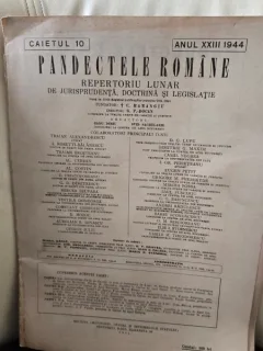 Pandectele Romane Caietul 10 Anul XXIII 1944