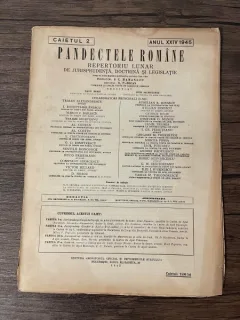 Pandectele Romane Caietul 2 Anul XXIV 1945