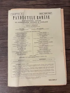 Pandectele Romane Caietul 2 Anul XXVI 1947