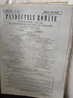 Pandectele Romane Caietul 4-5 Anul XX 1941