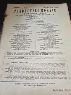 Pandectele Romane Caietul 4-5 Anul XXIII 1944