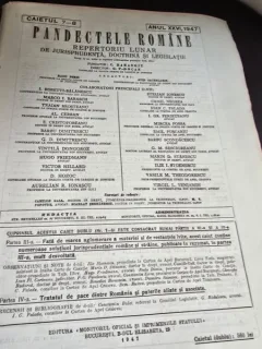 Pandectele Romane Caietul 7-8 Anul XXVI 1947