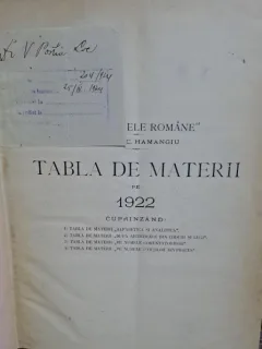 Pandectele romane pe anul 1922 , C. Hamangiu